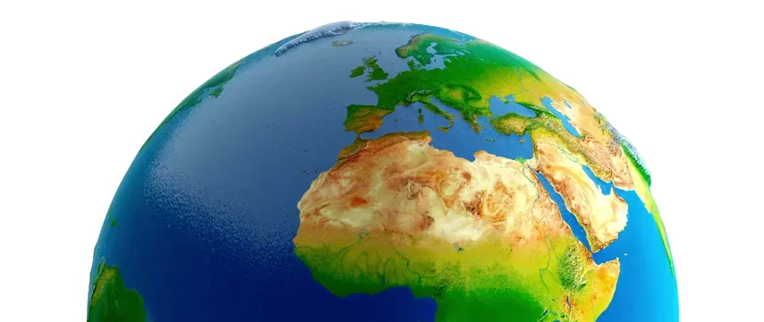 Upper hemisphere of Earth