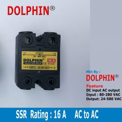 Solid State Relay SSR  Rating : 16 A  AC input AC Output